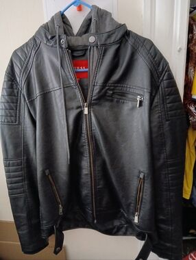 Men's Faux-Leather GUESS Jacket L